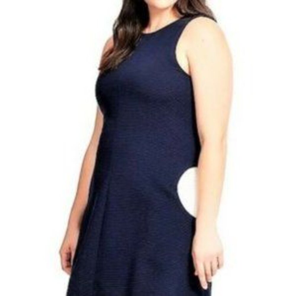 Anthropologie Navy Blue Sleeveless A-Line Mini Dress